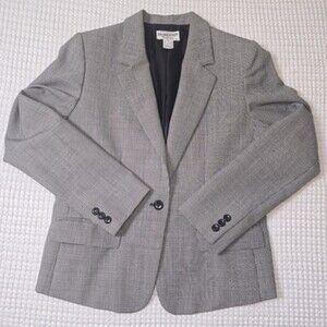 Pendleton Women’s Wool Houndstooth Blazer Size 8 Fits Small Black White